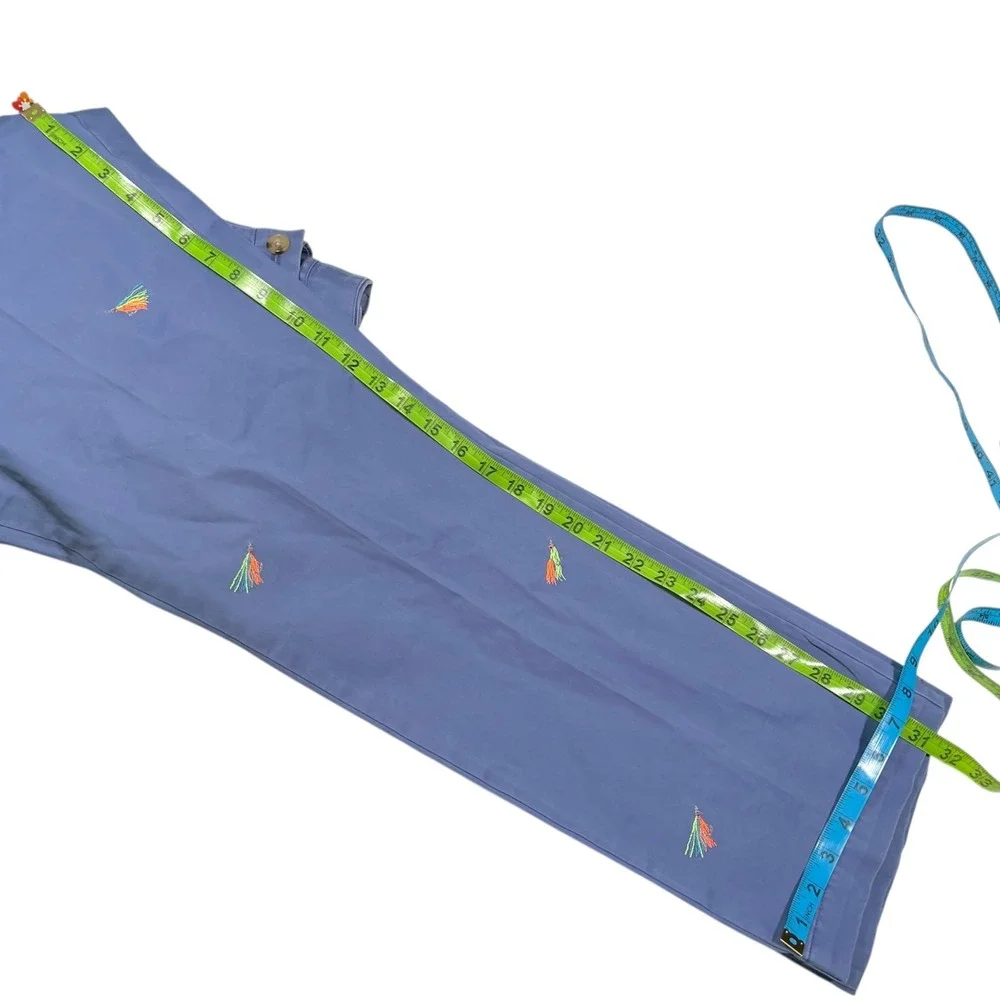 Vineyard Vines 40x32 Blue Chino Pants Embroidered Fishing Fly Preppy Coastal
